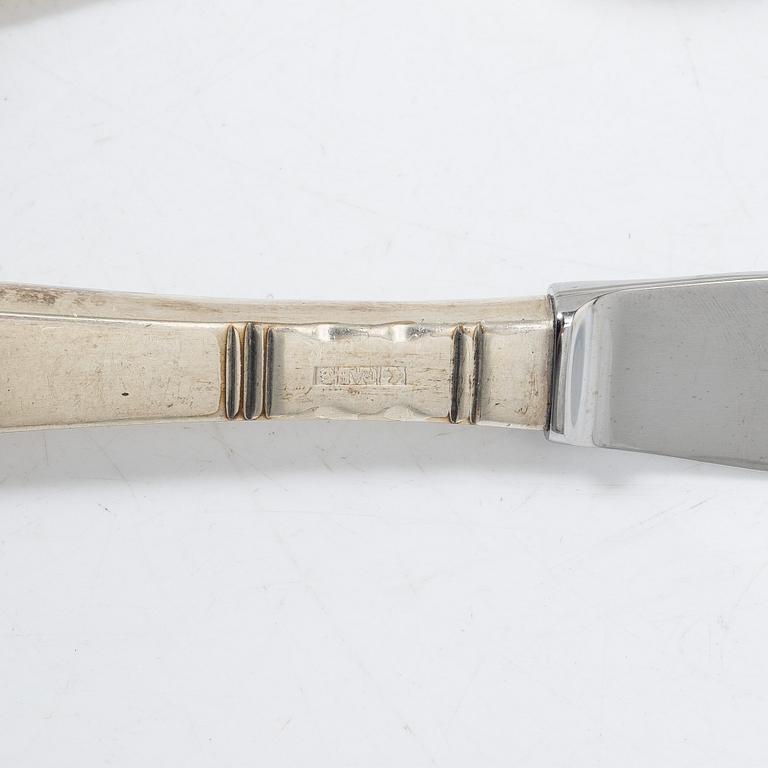Jacob Ängman, 17 pieces of a 'Rosemholm' silver fatware set, GAB, Stockholm & Eskilstuna, Sweden, 1962-78.