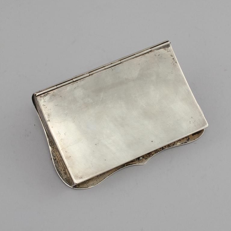 KARTUSCHLÅDA, vitmetall, Sverige, 1900-tal.