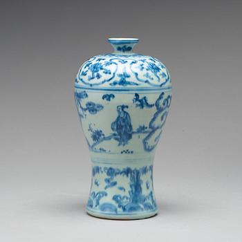 A blue and white Meiping vase, Ming dynasty, 16th Century.