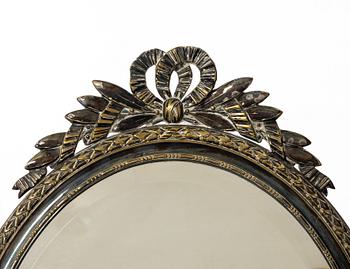 A silver plated table mirror, Gustavian style, 20th Century.