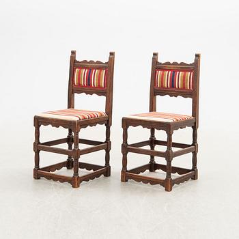 Chairs a pair Renaissance style early 20th century.