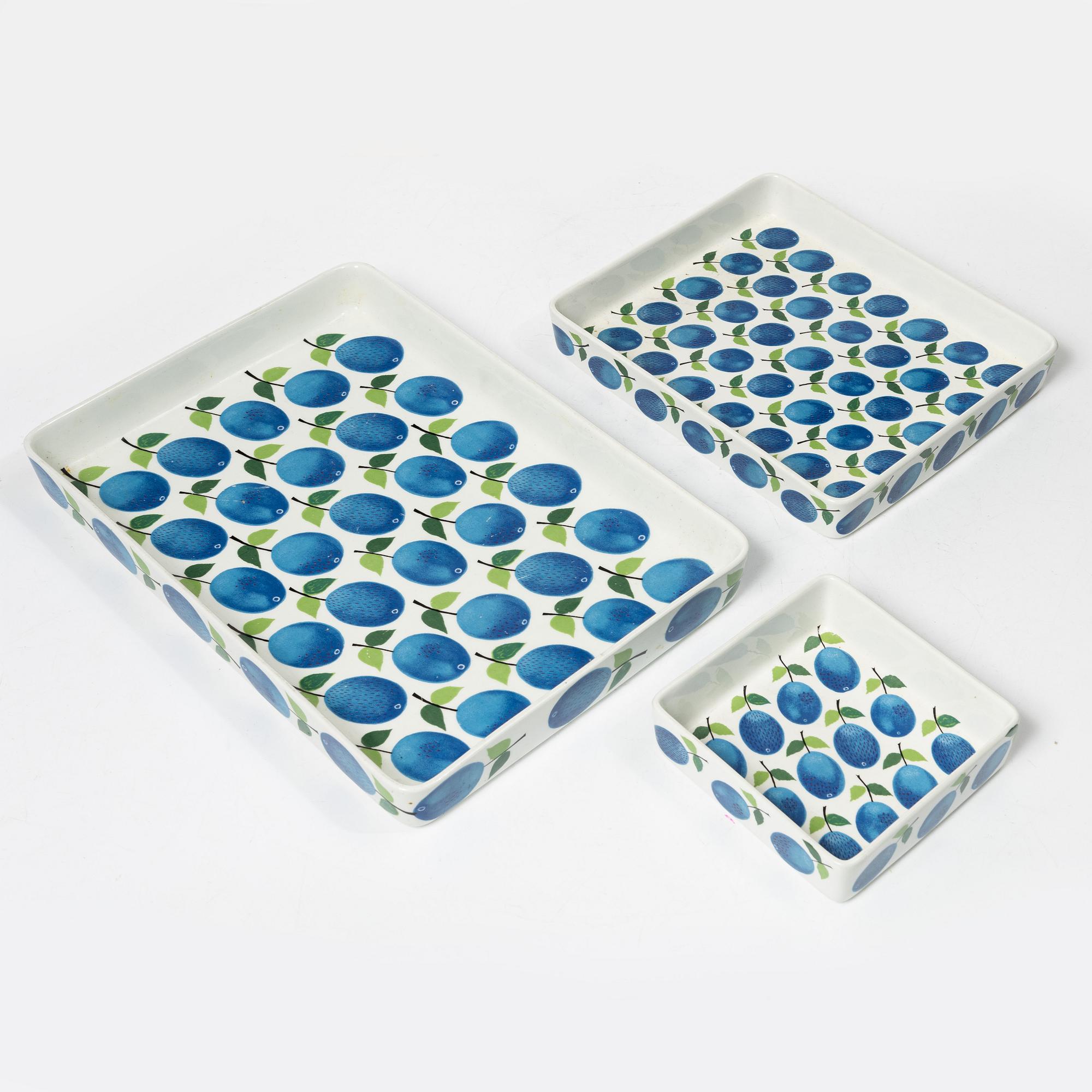 Stig Lindberg, a 31-piece creamware coffee srevice, 'Prunus', Gustavsberg, Sweden.