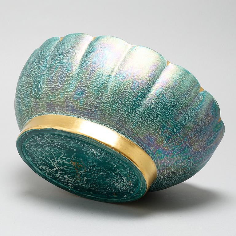 An eathenware bowl by Josef Ekberg for Gustavsberg, signed, first half of the 20th century.