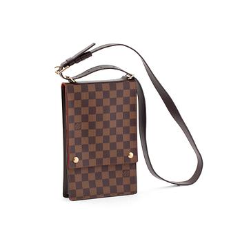 268. LOUIS VUITTON, a damier ebene canvas shoulder bag for map reading.