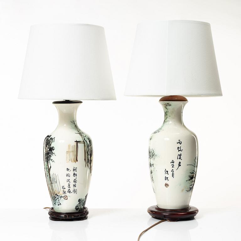 A matched pair of table lamps, Bergboms, second half of the 20th century.