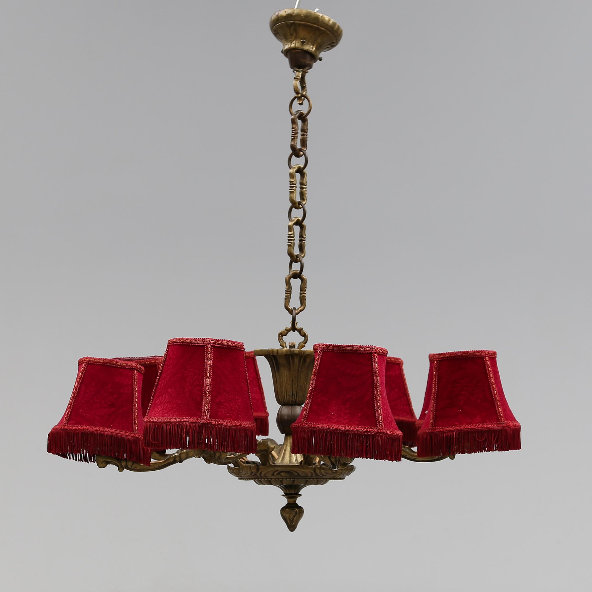 TAKLAMPA, 1900-talets mitt. Höjd ca 32 cm.