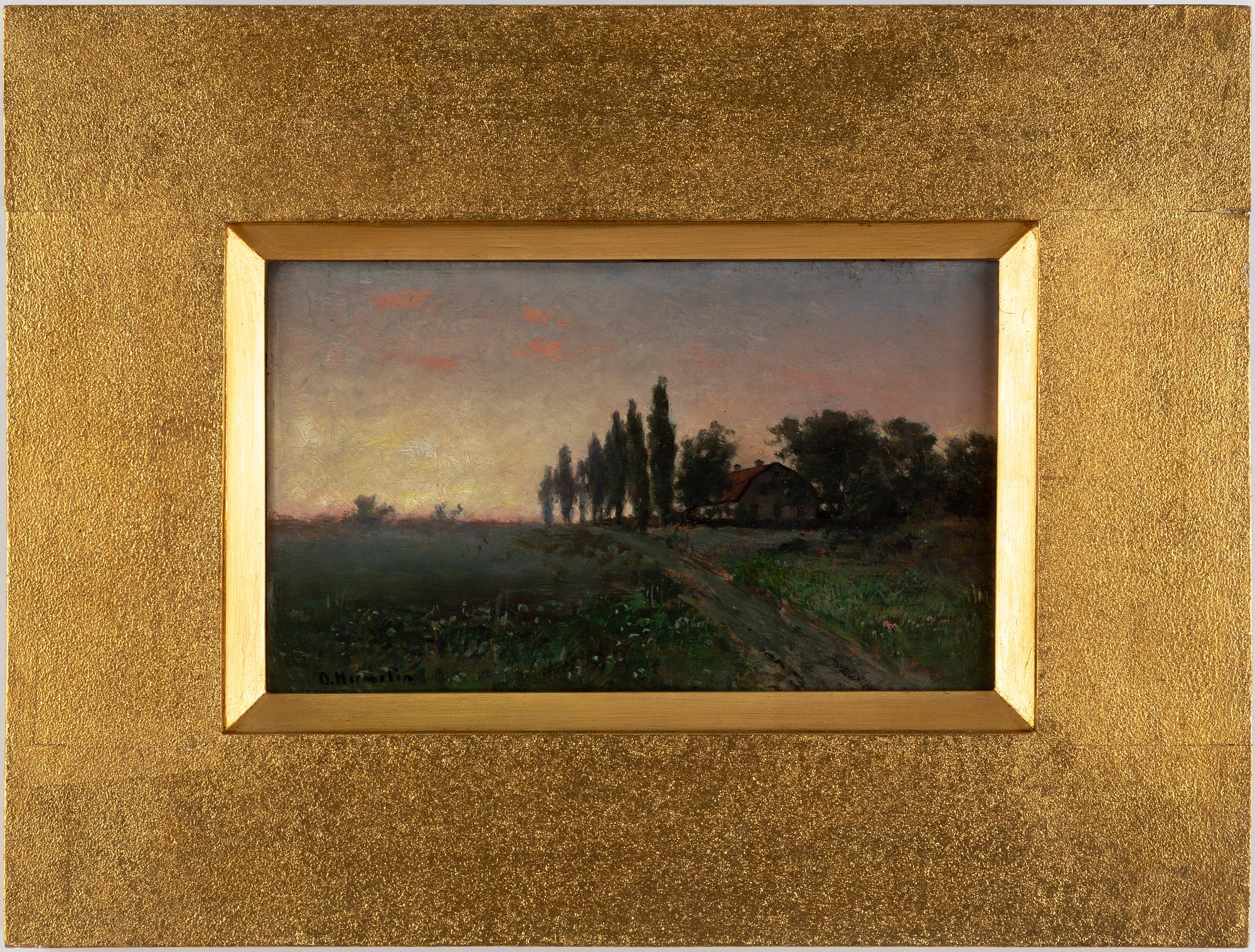 OLOF HERMELIN, olja på pannå, signerad.