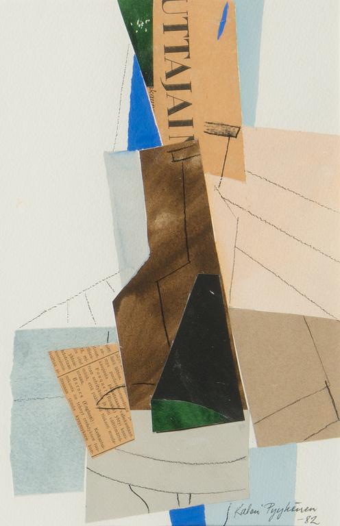Kalevi Pyykönen, a set of three collages,  signed and dated -82.
