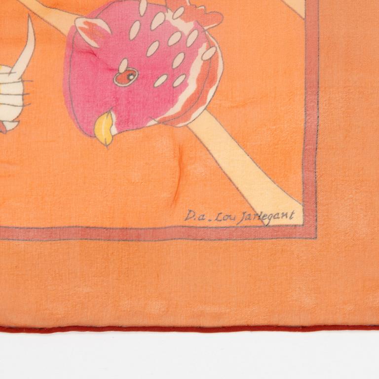 Hermès, a silk chiffon scarf 'Au clair de la mer'.