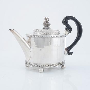 A Swedish Silver Empire Teapot, mark of Anders Rahm, Norrköping 1816.