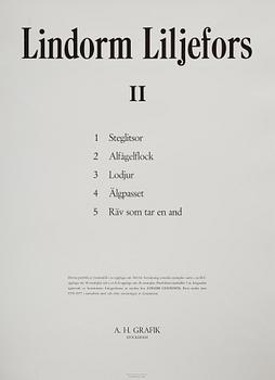 LINDORM LILJEFORS, mapp med 5 färglitografier, sign, numr 278/360.