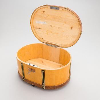 A sami handicraft / duodji 'Giisa'-coffin reportedly made in  Sorsele 1962.