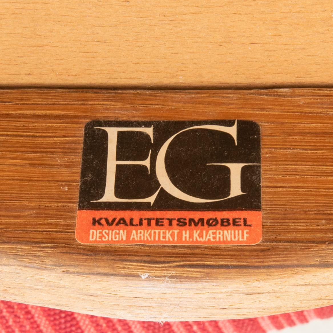 Henning Kjærnulf chairs/armchairs 4 pcs EG møbler Denmark 1960s/70s.