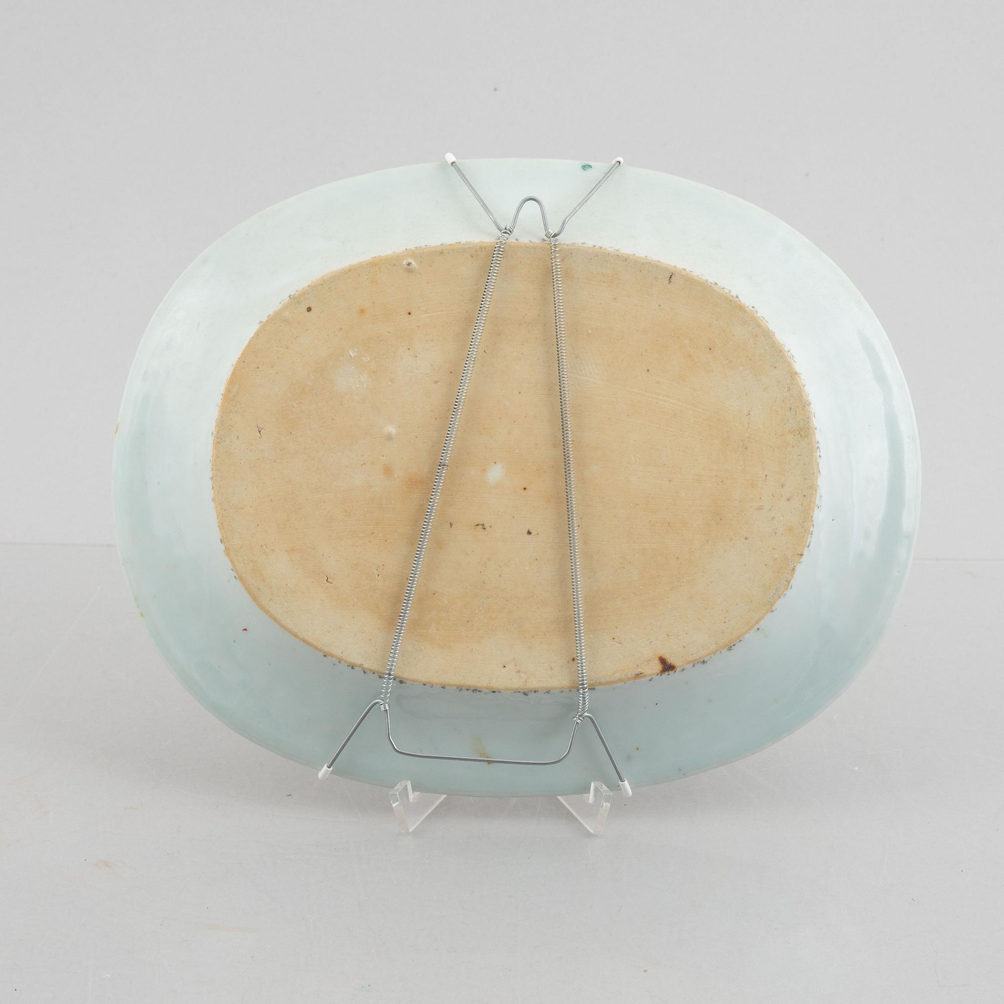 Stekfat, exportporslin, Kina, Qianlong (1736-95).