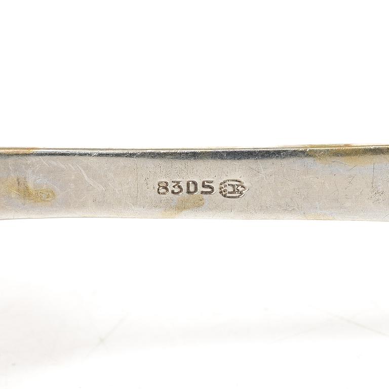 A Norwegian silver cutlery set, "Rose" pattern, including with mark of Magnus Aase, Bergen (45 pieces).