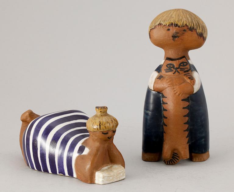 FIGURINER, 2 st. Stengods. Lisa Larson Gustavsberg.