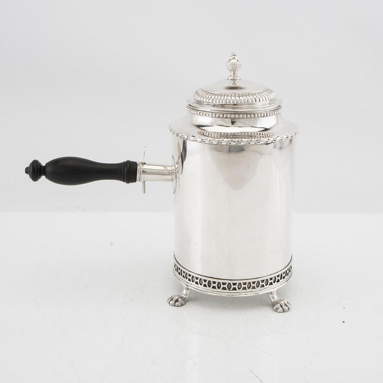Gustaf Rehnberg coffee pot, silver, late Gustavian, Norrköping 1810.