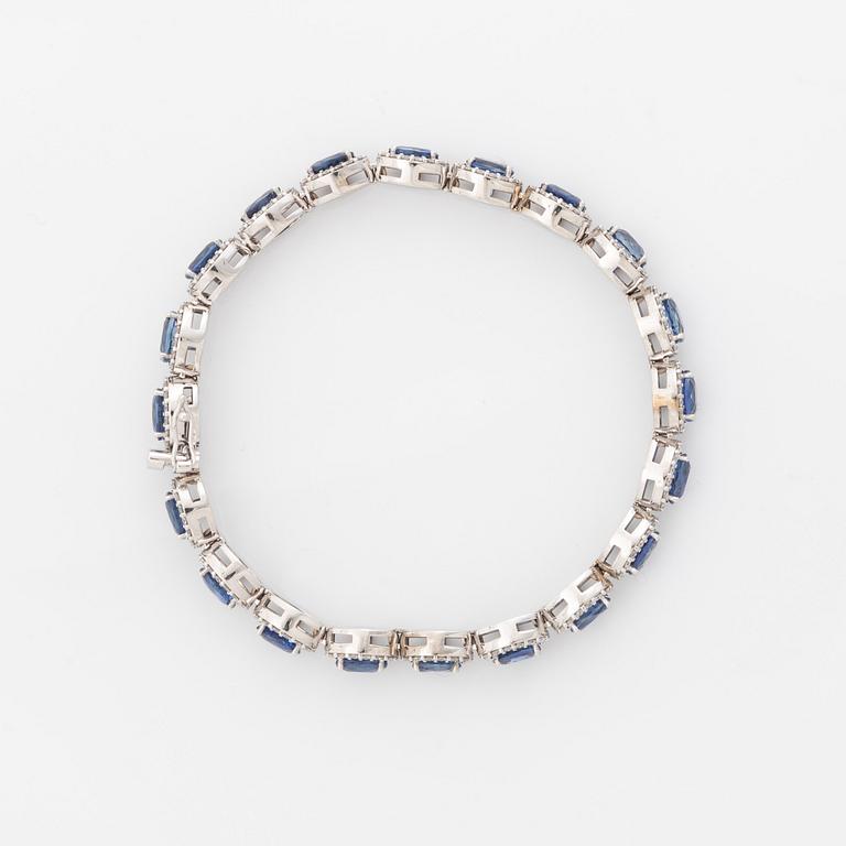 Sapphire and brilliant cut diamond bracelet.