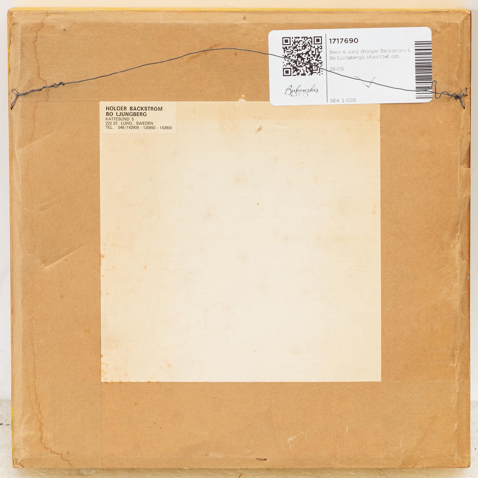 Beck & Jung (Holger Bäckström & Bo Ljungberg), Untitled.