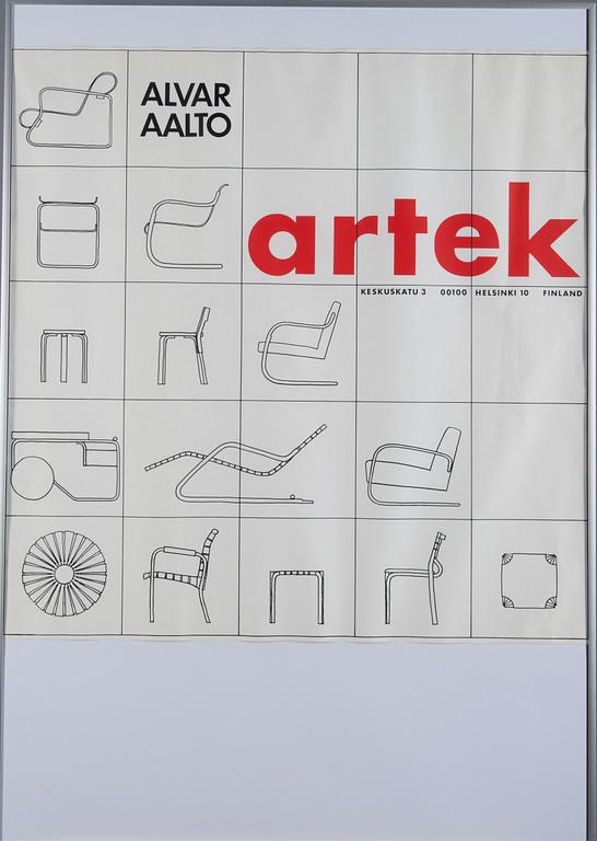 AFFISCH, "Alvar Aalto Artek", design Ben af Schultén.