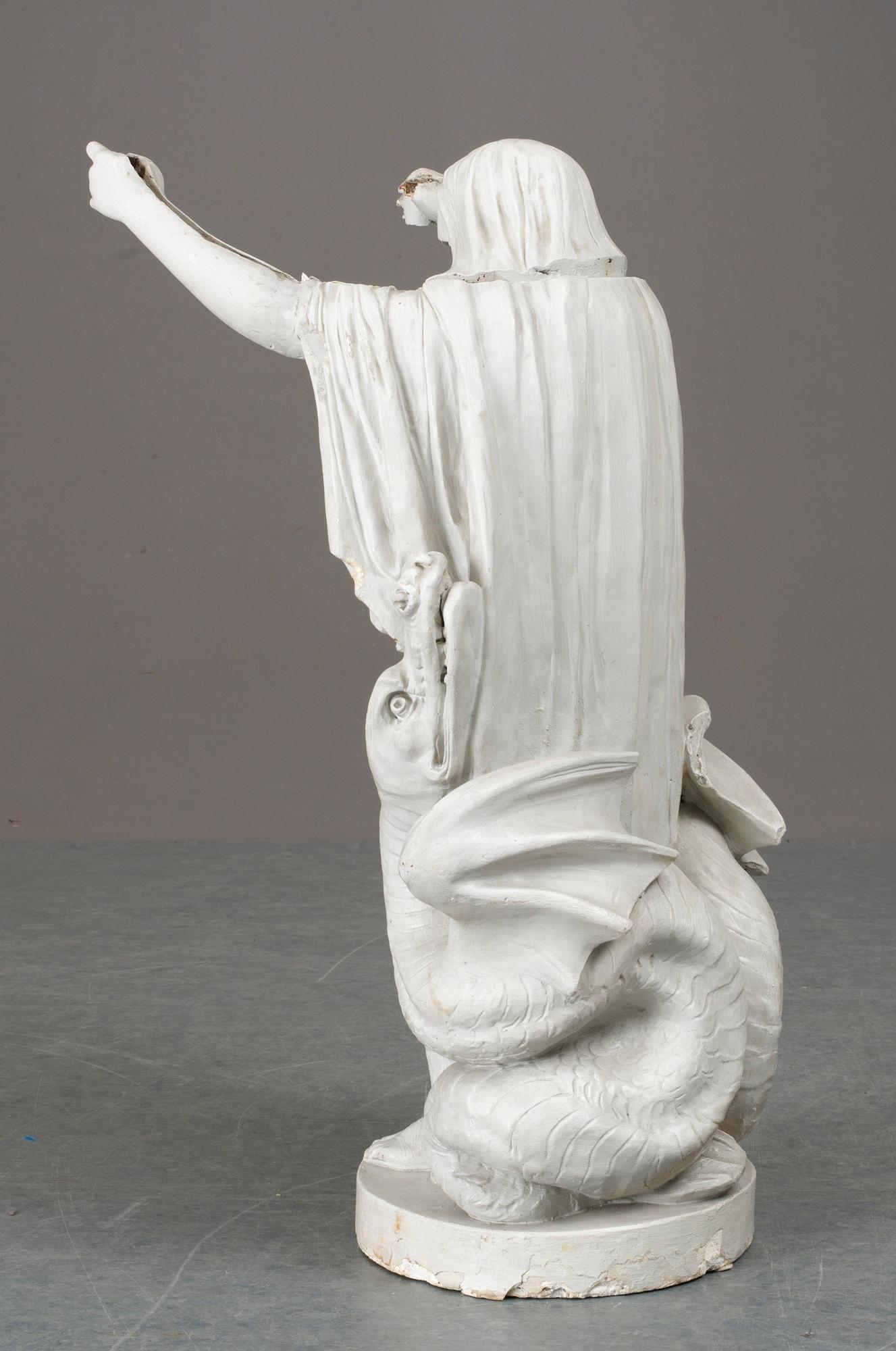 A late 18th century plaster sculpture/candelabra after the model by J. T. Sergel.
