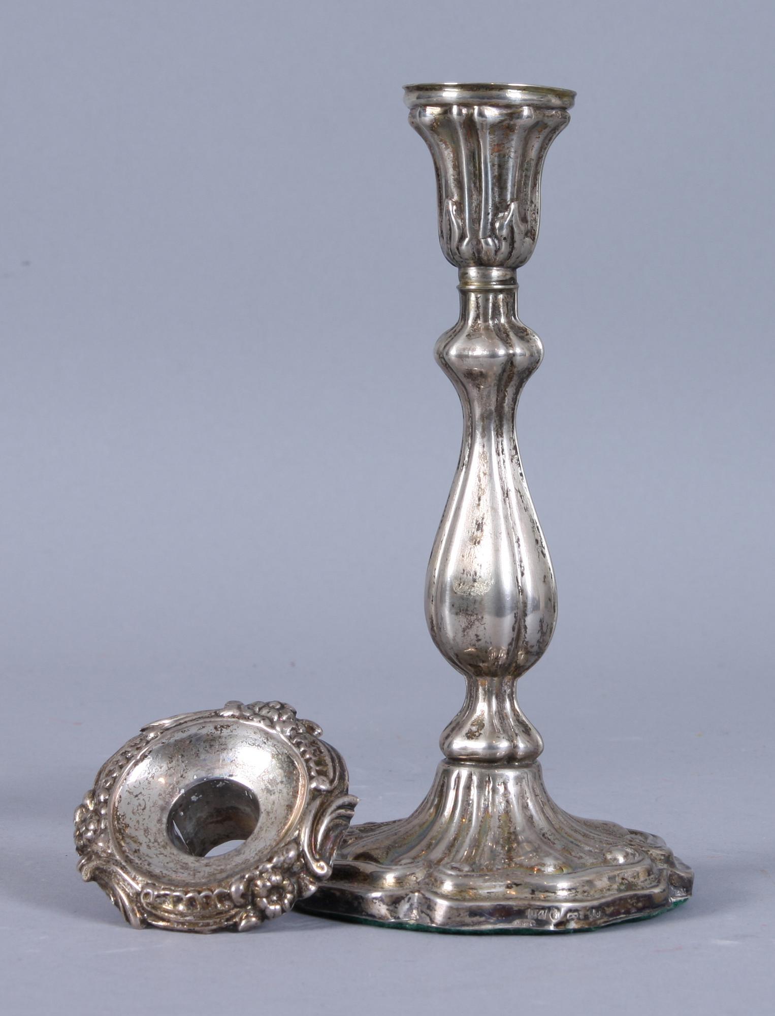 LJUSSTAKAR, ett par, silver, Anders Lundqvist Stockholm, 1850.