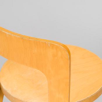 Alvar Aalto, children's chairs, model N65, for Artek, late 1990s.