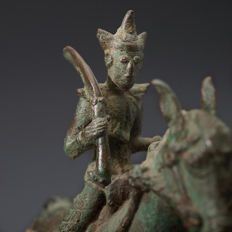 A large bronze equestrian sculpture, Burma, 19th Century.