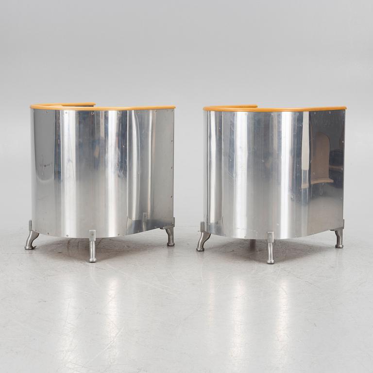 Mats Theselius, fåtöljer, ett par, "Aluminiumfåtölj", Källemo, Värnamo, efter 1990.