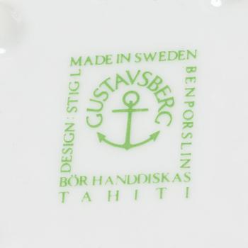 Stig Lindberg, five 'Tahiti' coffee cups with saucers, Gustavsberg.