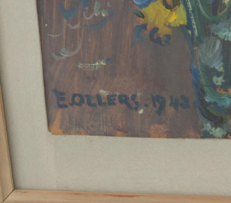 EDVIN OLLERS, olja på papper/kartong. Signerad och daterad 1942.