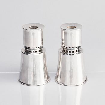 Claës Giertta, a pair of silver candlesticks, Stockholm 1964.