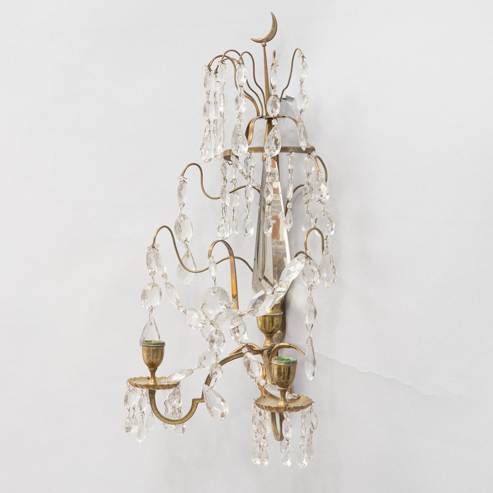 A pair of Wall sconces, circa 1900, Late Gustavian style.