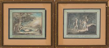 Pehr Emanuel Limnell · EMANUEL LIMNELL, 2 st, akvarell/tusch, signerade.