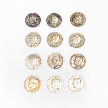 Medals, 12 pcs, silver, Sweden 1919-1930.
