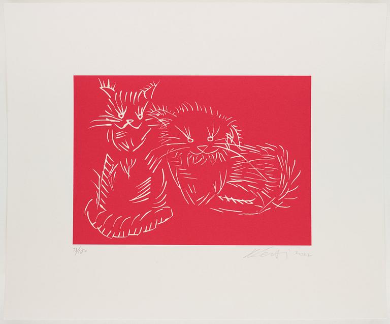 Ai Weiwei, "Cats (Red)".