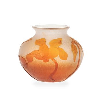386. A Karl Lindeberg Art Nouveau cameo glass vase, Kosta.