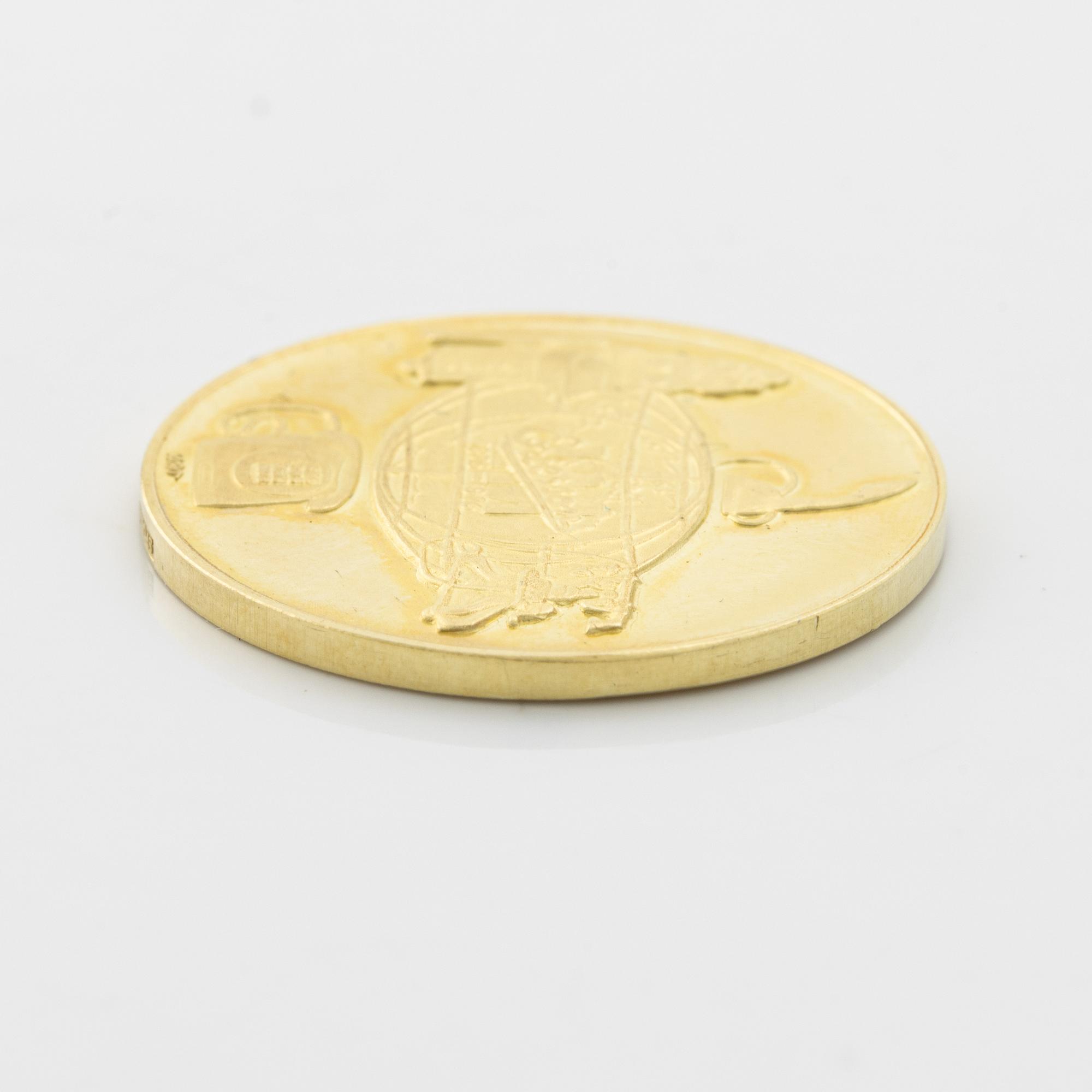 Astri Bergman-Taube, Jubileumsmedalj, guld 18K, LM Ericsson 100 år, 1876-1976. Sporrong, 1976.