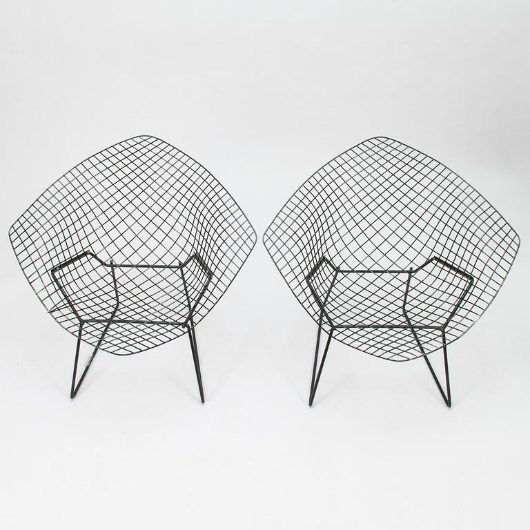 HARRY BERTOIA, fåtöljer ett par, "Diamond chair", 1900-talets senare hälft.