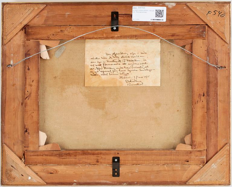 ALFRED WAHLBERG, olja på duk. Monogramsign.