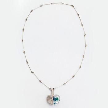 Björn Weckström, a sterling silver and acrylic 'Space apple' necklace for Lapponia 1976.