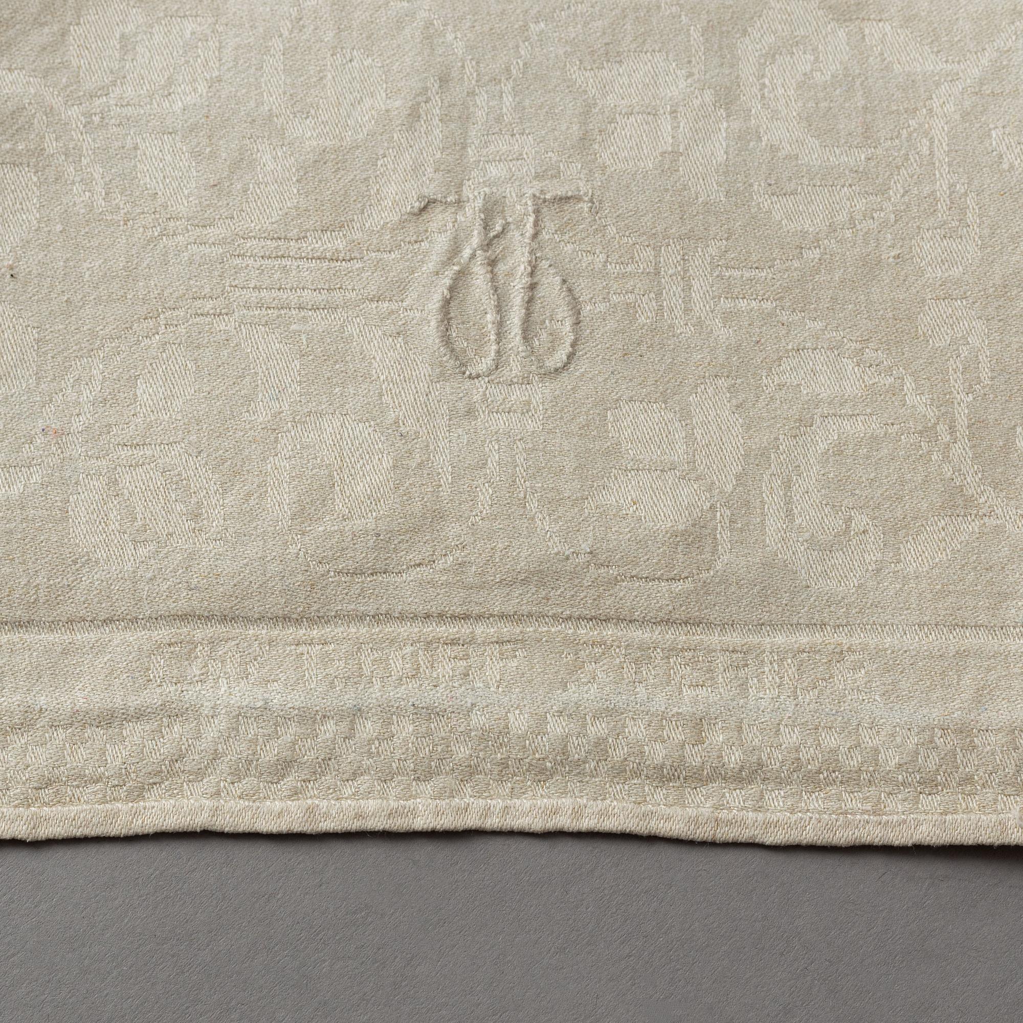 Napkins, 12 pcs., linen damask, "Småblommor", signed C.W. T:tORP SVERIGE.