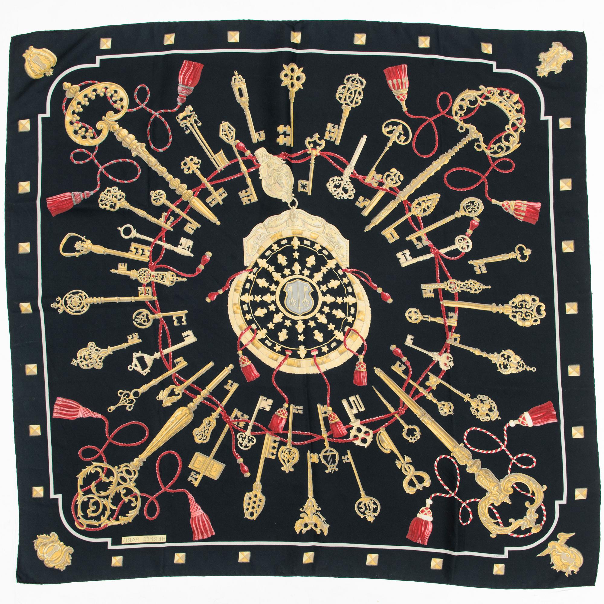 HERMÈS, "Les Clefs", scarf.