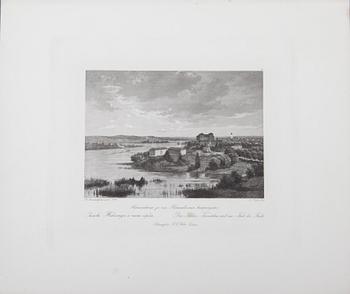 PARTI GRAVYRER, 18 st, stålstick, "En resa i Finland", A. Weger, 1870-tal.