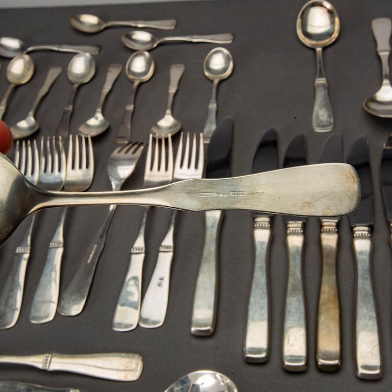 A Swedish 20th century 63 pcs of silver cutlery "Uppsala" mark of E Löfman Linköping 1980/90's total weight 2200 gr.