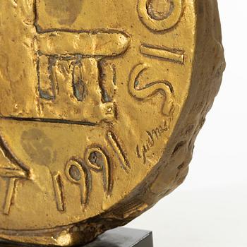 Gudmar Olovson, relief/sculpture. Signed. Numbered. Foundry mark. Bronze, total height 21.5 cm, length 18.5 cm.