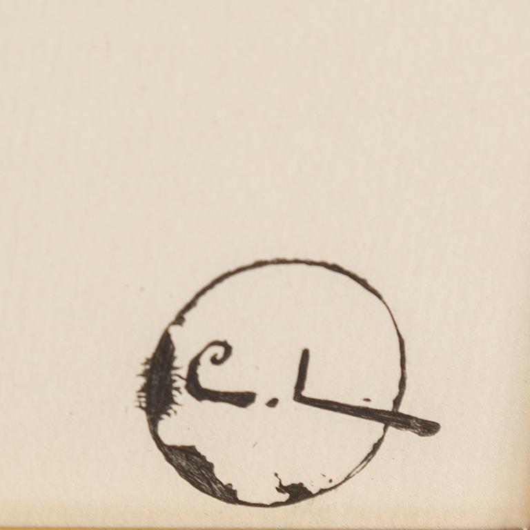 CARL LARSSON, Etching, 1896, printed signature.