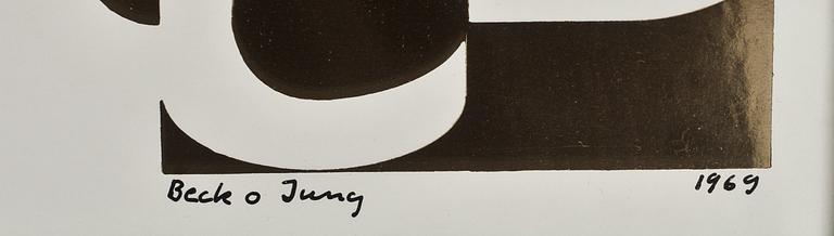 BECK & JUNG grafiskt blad med reliefprägling, signerad och numrerad 12/15, daterad 1969.