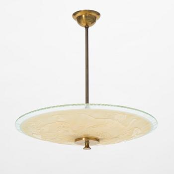 Taklampa, Swedish Modern, troligen Glössner, 1940-tal.