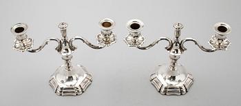 KANDELABRAR, 1 par, silver.